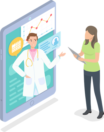 Online Doctor Consultation  Illustration