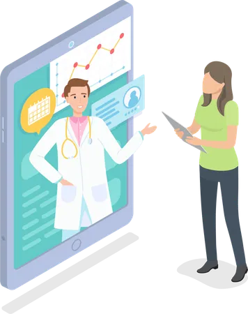 Online Doctor Consultation  Illustration