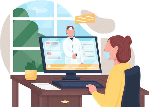 Online doctor consultation  Illustration