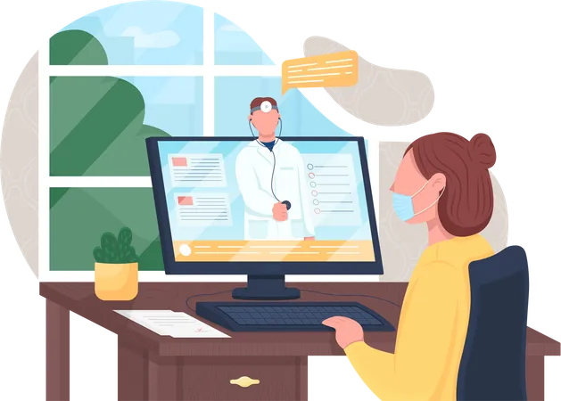 Online doctor consultation  Illustration