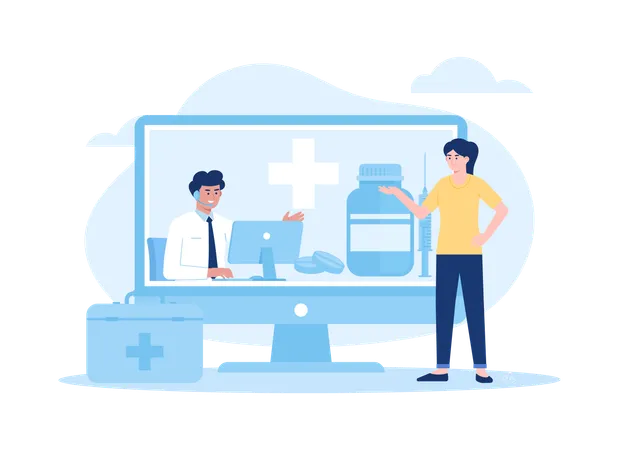 Online doctor consultation  Illustration