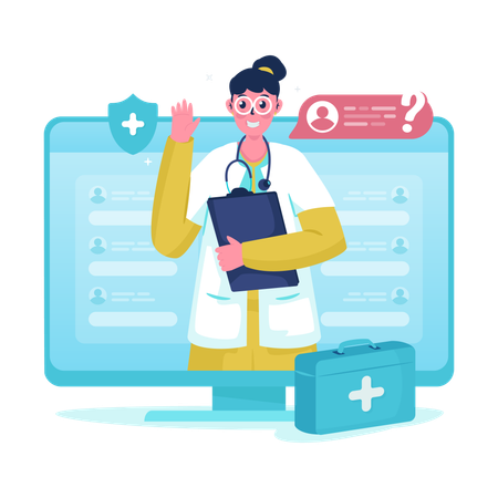 Online doctor consultation  Illustration