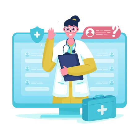 Online doctor consultation  Illustration