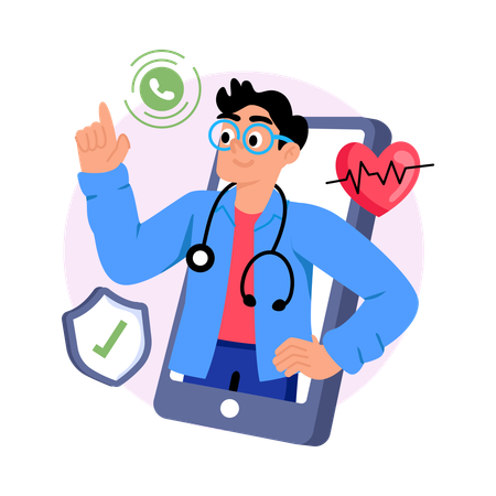 Online Doctor Consultation  Illustration