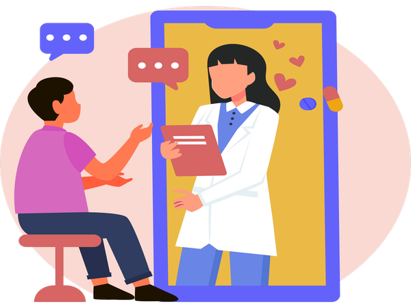 Online Doctor Consultation  Illustration