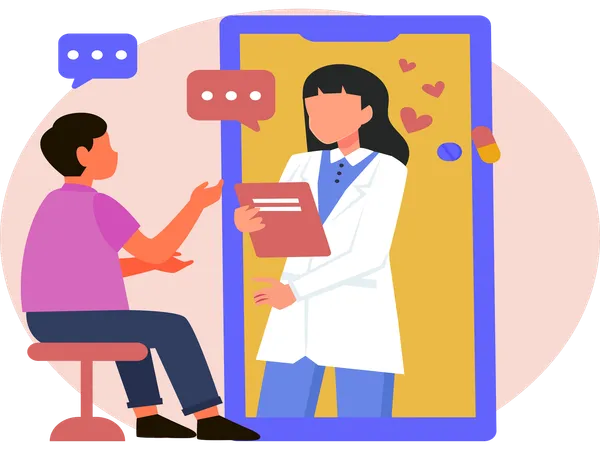 Online Doctor Consultation  Illustration