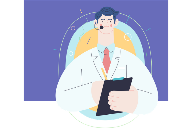 Online doctor consultation  Illustration