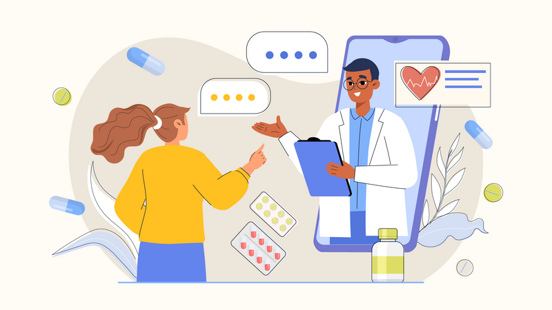 Online Doctor Consultation  Illustration