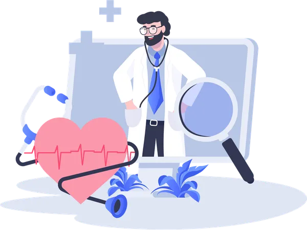 Online doctor consultation  Illustration