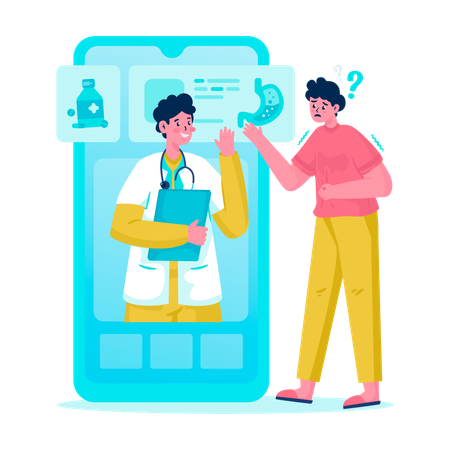 Online doctor consultation  Illustration