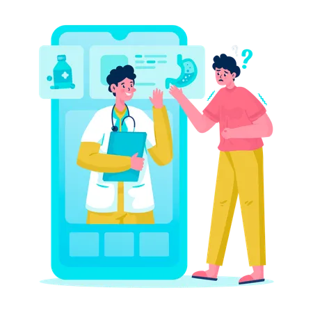 Online doctor consultation  Illustration