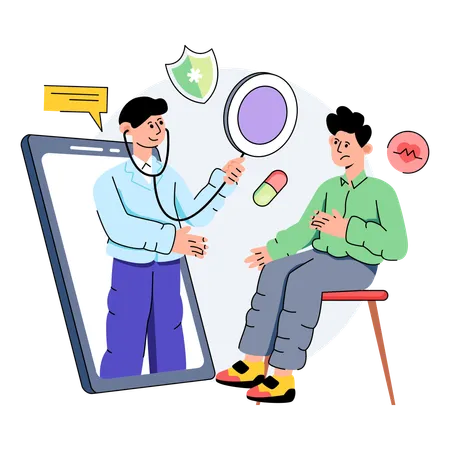 Online Doctor Consultation  Illustration