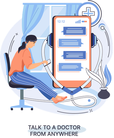 Online Doctor Consultation  Illustration