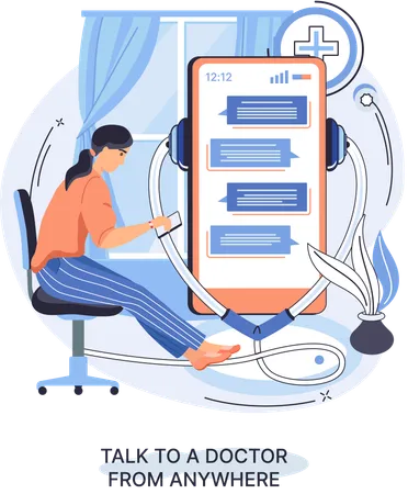 Online Doctor Consultation  Illustration