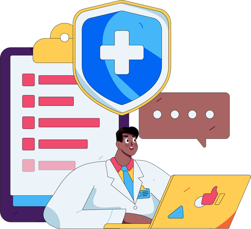 Online doctor consultation  Illustration