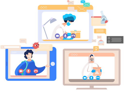 Online doctor consultation  Illustration