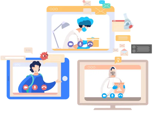 Online doctor consultation  Illustration