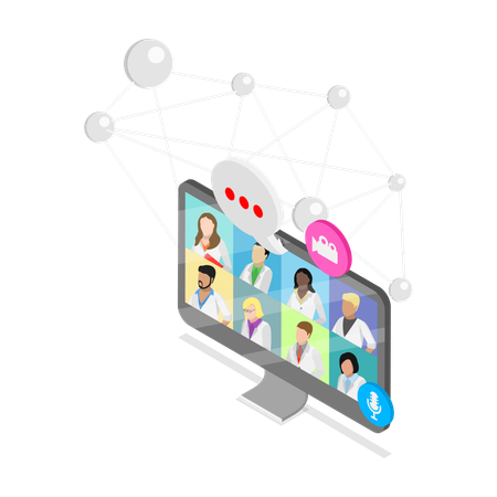 Online doctor consultation  Illustration
