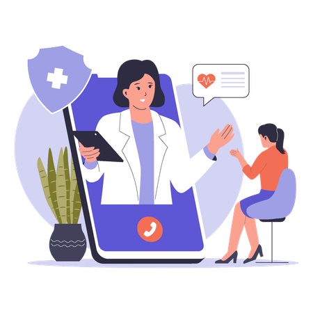 Online Doctor Consultation  Illustration
