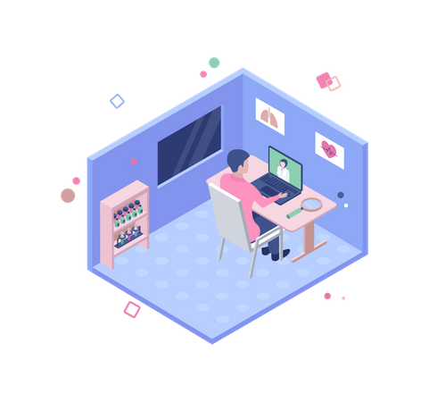 Online doctor consultation  イラスト