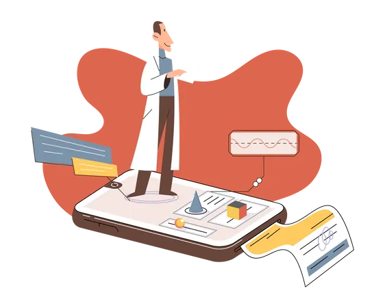 Online doctor consultation service  Illustration