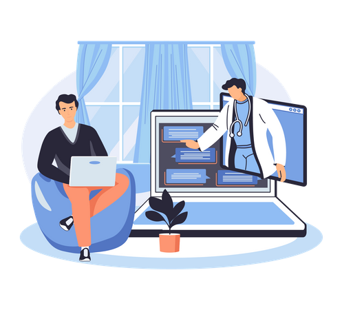 Online doctor consultation website  Illustration