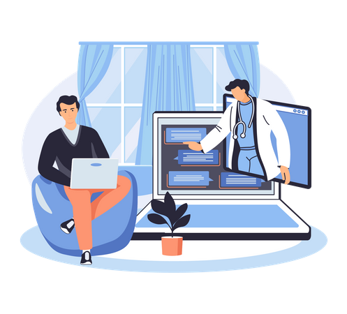 Online doctor consultation website  Illustration