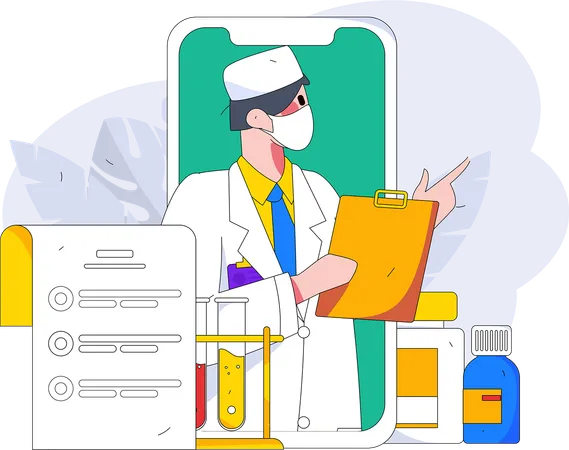 Online doctor consulting  Illustration