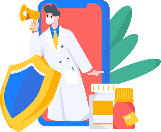 Online doctor consulting  Illustration