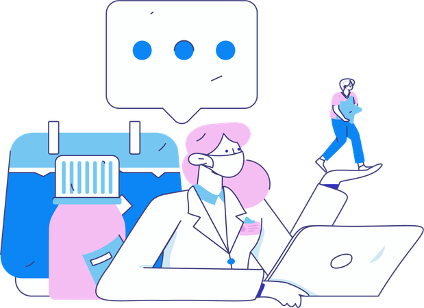 Online doctor consulting  Illustration