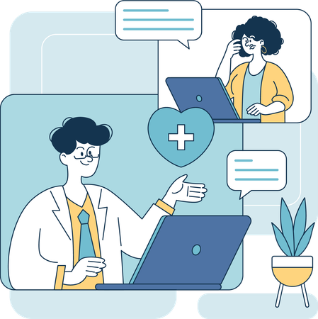 Online doctor consulting  Illustration