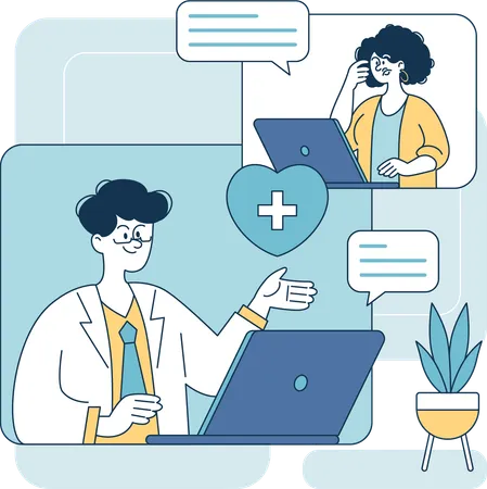 Online doctor consulting  Illustration