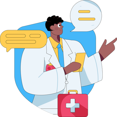 Online doctor consulting  Illustration