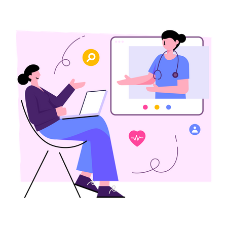 Online Doctor Discussion  Illustration