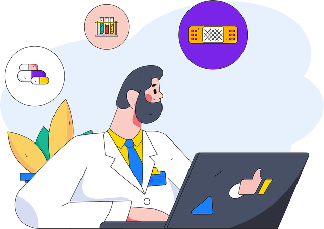 Online doctor  Illustration