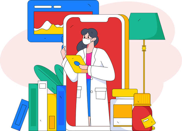 Online doctor  Illustration