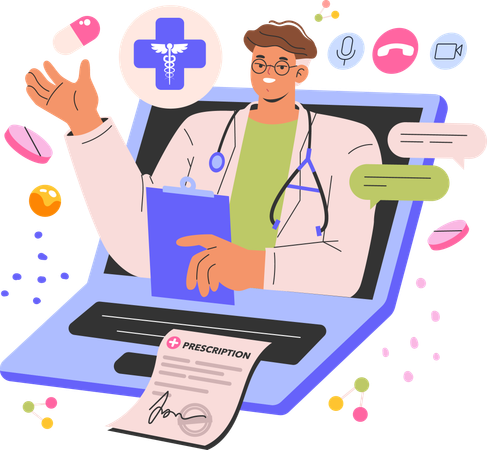 Online Doctor  Illustration