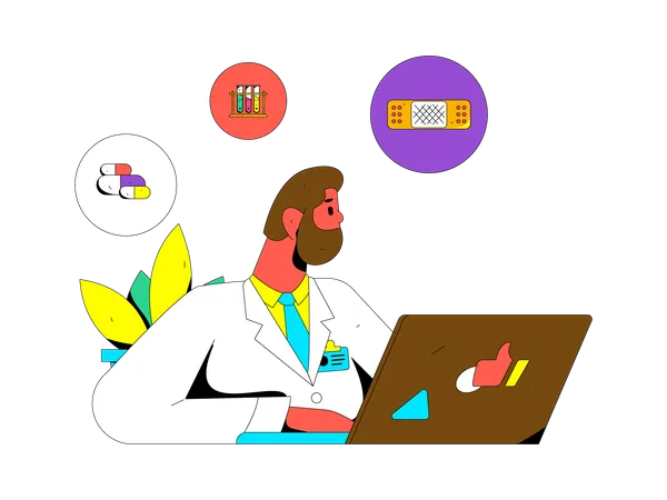 Online doctor  Illustration