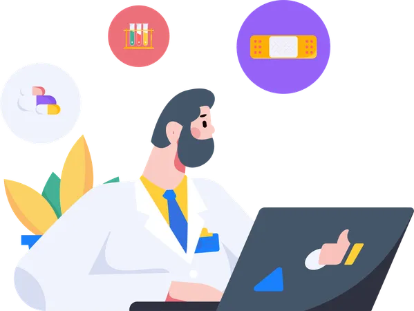 Online doctor  Illustration