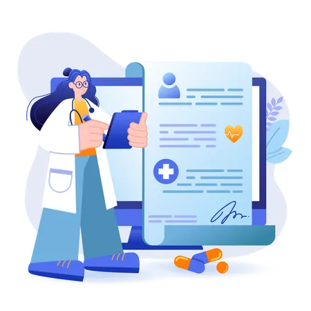 Online Doctor Prescription  Illustration