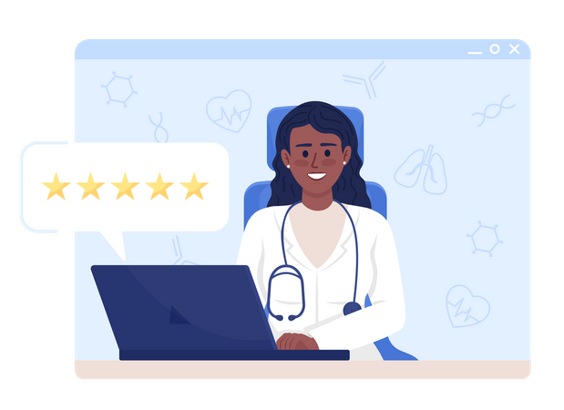 Online doctor reviews Illustration