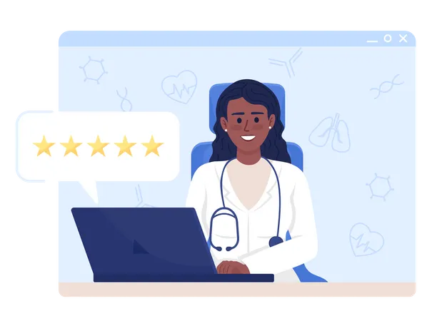 Online doctor reviews  Illustration