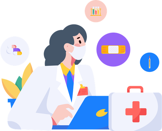 Online doctor service  Illustration
