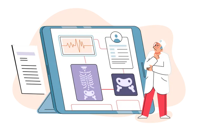 Online doctor services Illustration