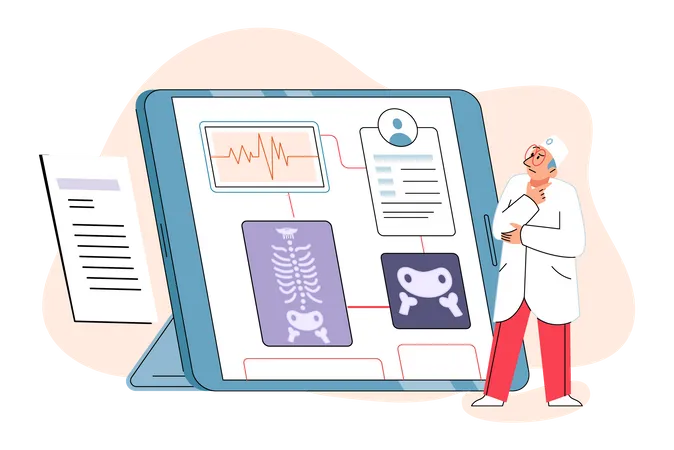 Online doctor services  Illustration