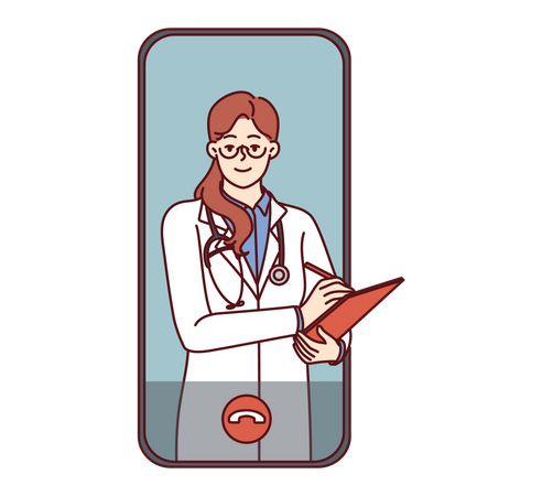 Online doctor talk  Illustration