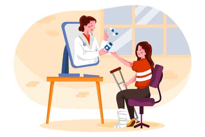 Online doctor's appointment Illustration