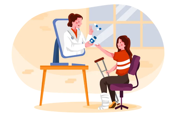 Online doctor's appointment  Illustration
