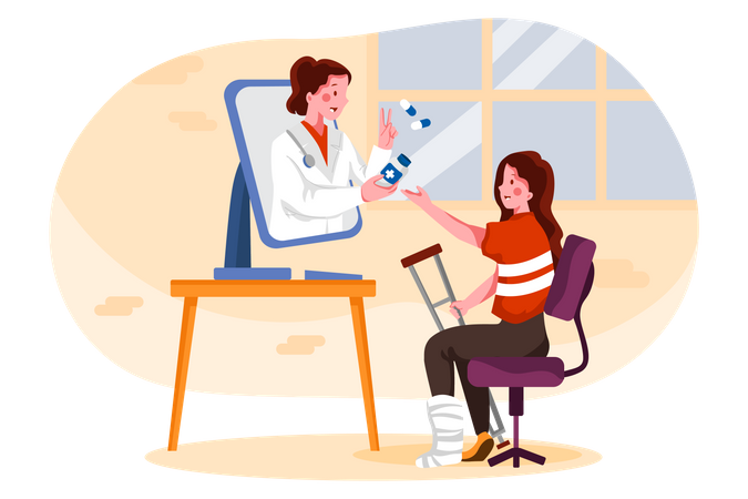 Online doctor's appointment  Illustration