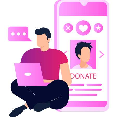 Online donation  Illustration